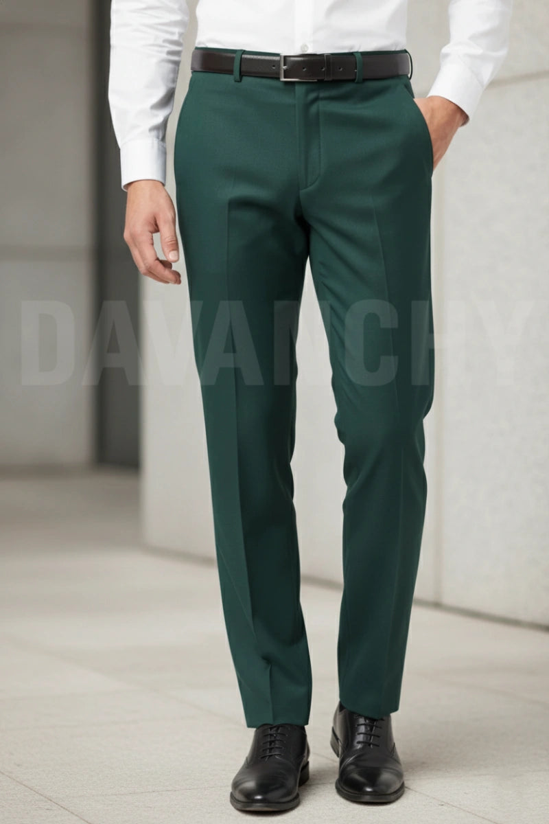 Premium Teal Green Formal Trouser-Front