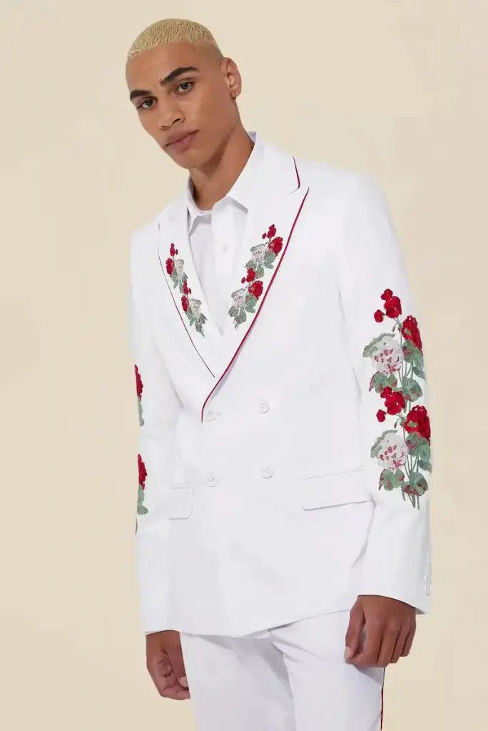 Men Embroidered Suit Wedding Suit White Suits Party Wear Suit DaVanchy