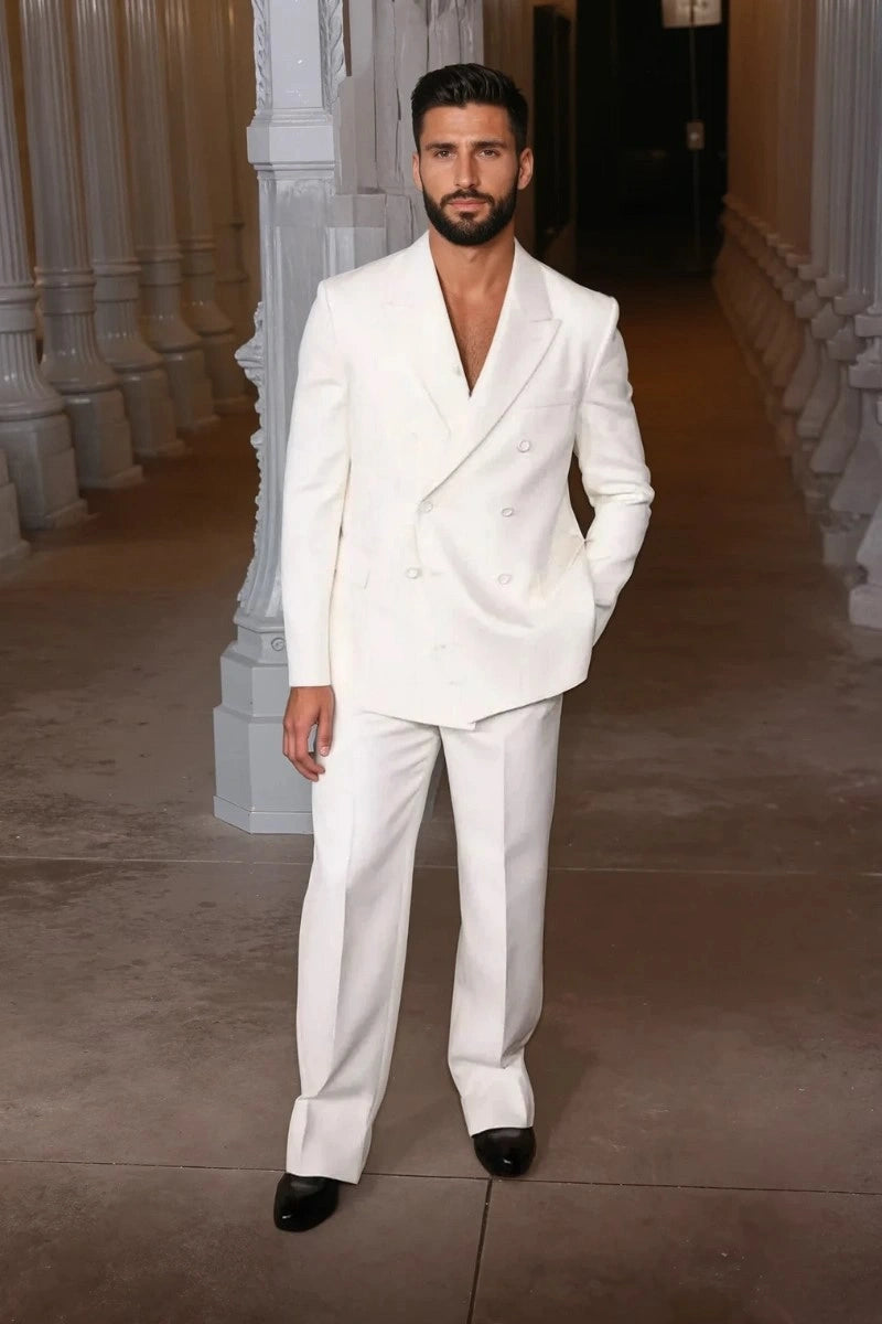 Men classic double breasted two piece suit-Front