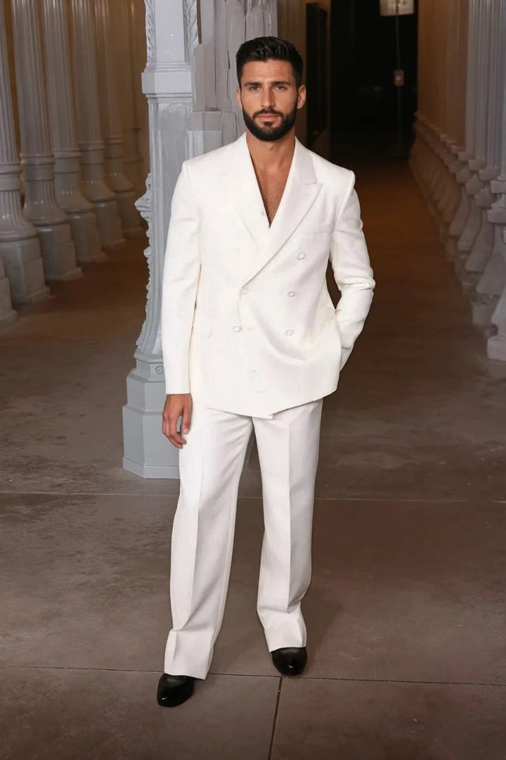 Men classic double breasted two piece suit-Front