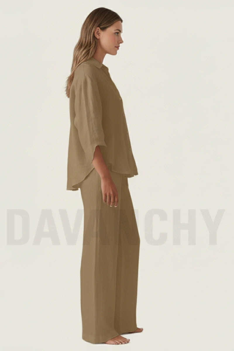 Women’s two-piece linen set-Side