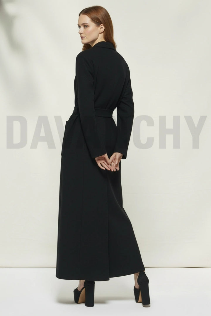 Women elegant designer long coat jacket-Back