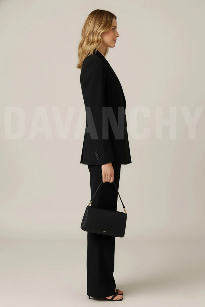 Stylish Two-Piece Suit Coat and Pant Set-Side