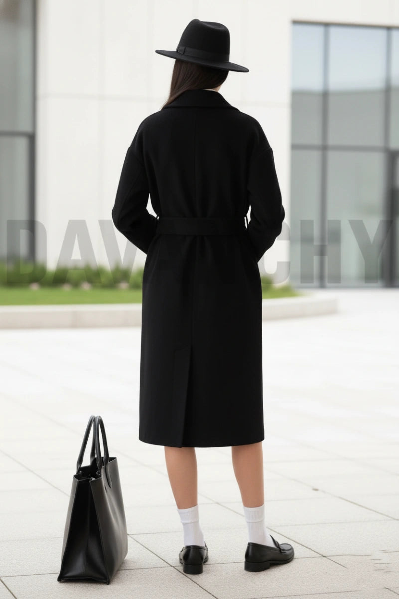 Double breasted women winter coat-Back