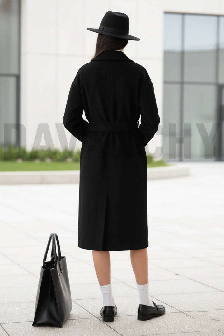 Double breasted women winter coat-Back
