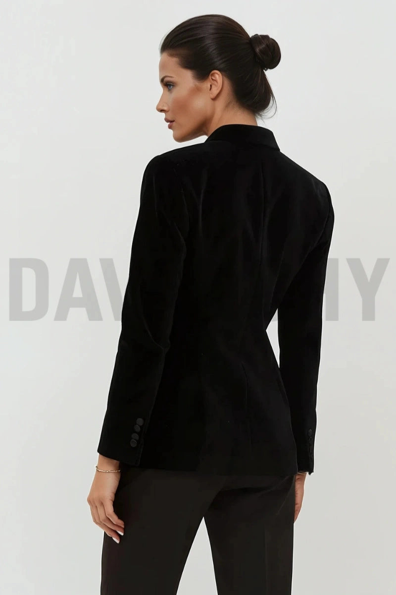 Women tuxedo style blazer evening and date wear-Back