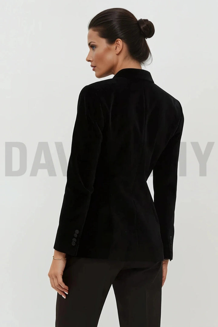 Women tuxedo style blazer evening and date wear-Back