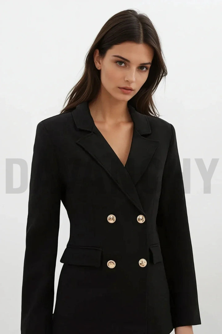 Designer black blazer for women-Front