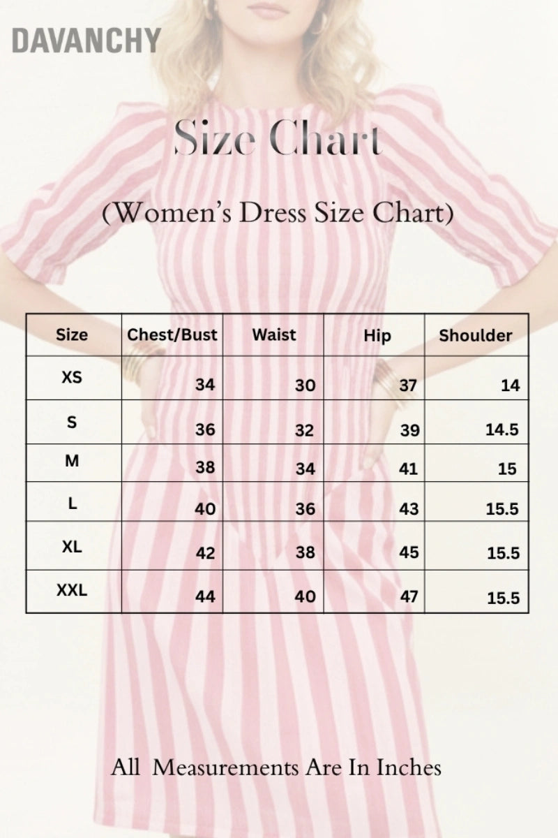 Women Pink and Red Striped Smocked Mini Dress – Cotton Casual Wear