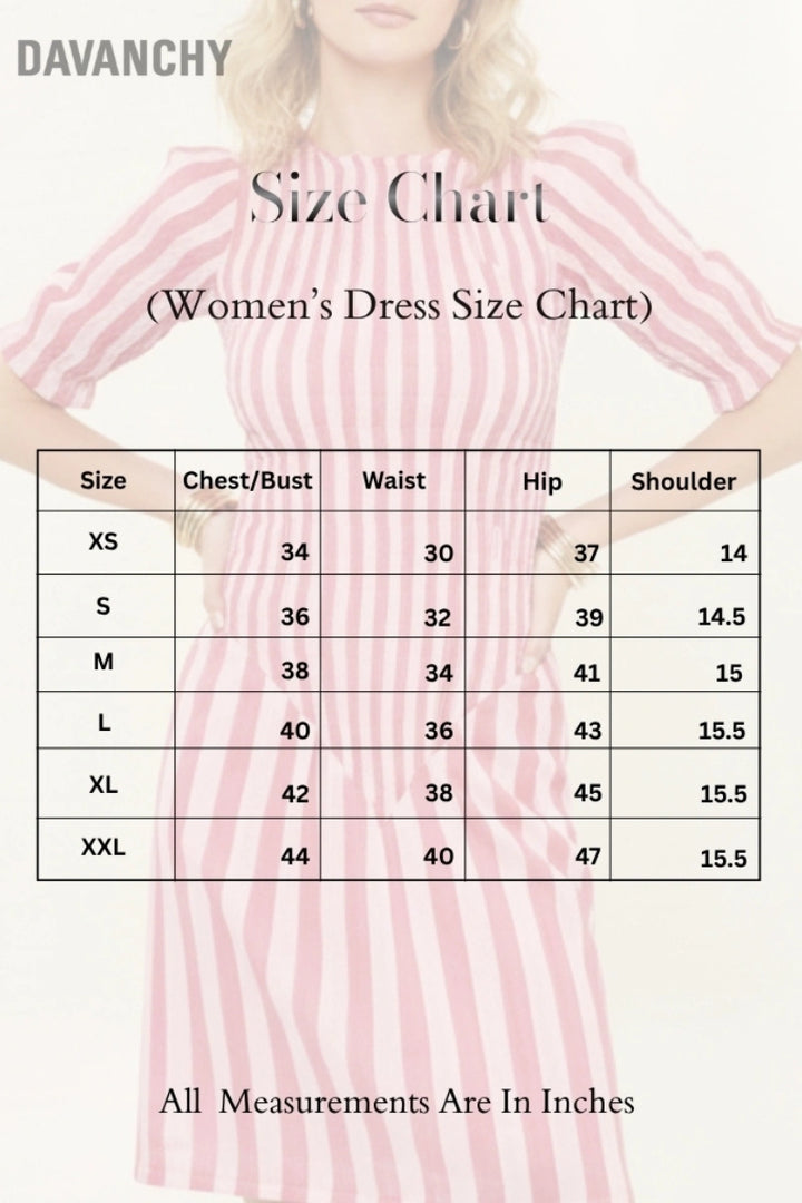 Women Pink and Red Striped Smocked Mini Dress – Cotton Casual Wear